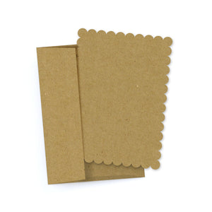 Scalloped Edge Flat Cards with Envelopes, Size: A2