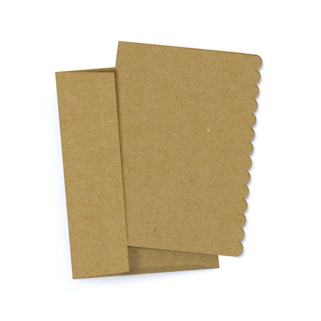 Scalloped Edge Folded Notecards with Envelopes, Size: A7