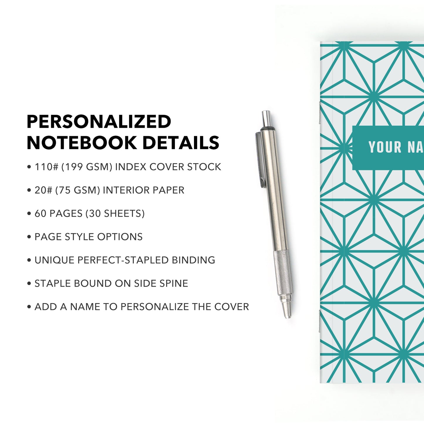 Personalized Notebook, Starline, Add Your Name