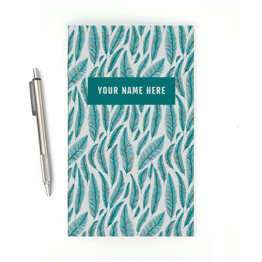 Personalized Notebook, Summer Leaves, Add Your Name