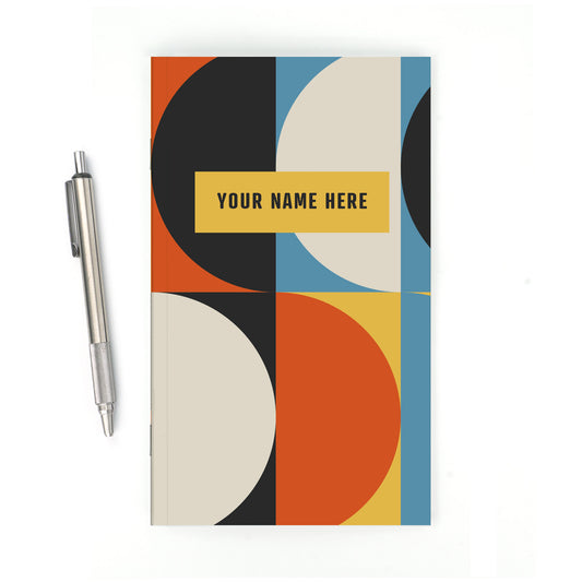 Personalized Notebook, Mid-Century Modern, Add Your Name