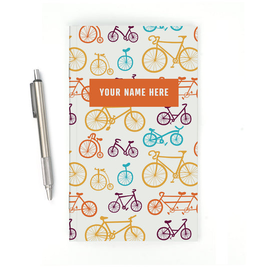 Personalized Notebook, Bicycles, Add Your Name