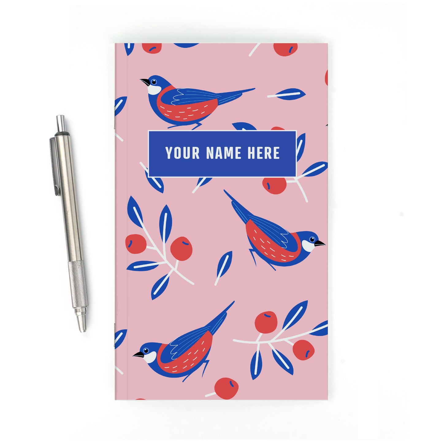 Personalized Notebook, Watercolor Paisley, Add Your Name