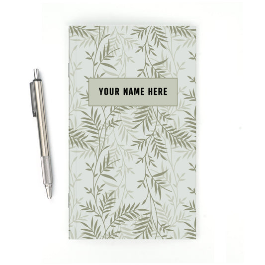 Personalized Notebook, Leaves, Add Your Name