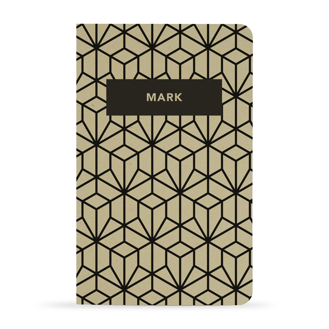 Personalized Printed Notebook, Chiseled Lines