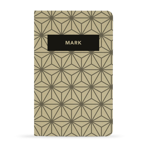 Personalized Printed Notebook, Cubed Star Line