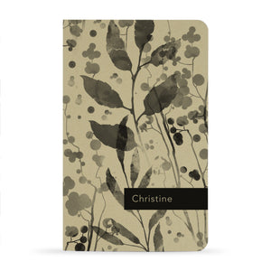 Personalized Printed Notebook, Leaves and Berries