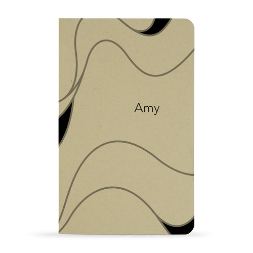 Personalized Printed Notebook, Wavy Lines