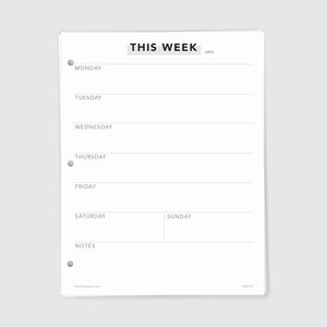 Planner Refill Paper, This Week, Series Two