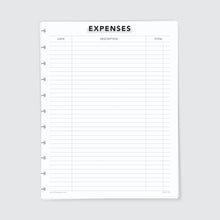 Load image into Gallery viewer, Planner Refill Paper, Expenses, Series Two