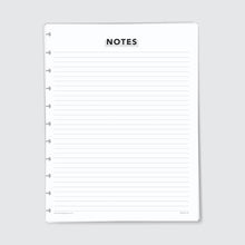 Load image into Gallery viewer, Planner Refill Paper, Notes (Lined), Series Two