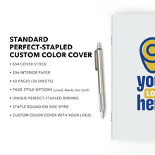 Load image into Gallery viewer, Standard Perfect-Stapled Custom Color Notebook, Add Your Artwork or Logo