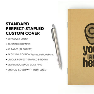 Standard Perfect-Stapled Custom Notebook, Add Your Artwork or Logo
