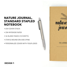 Load image into Gallery viewer, Nature Journal, Dragonfly, Standard Stapled Notebook, Add Your Logo