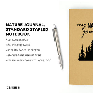Nature Journal, Pines, Standard Stapled Notebook, Add Your Logo