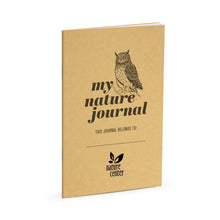 Load image into Gallery viewer, Nature Journal, Perched Owl, Standard Stapled Notebook, Add Your Logo