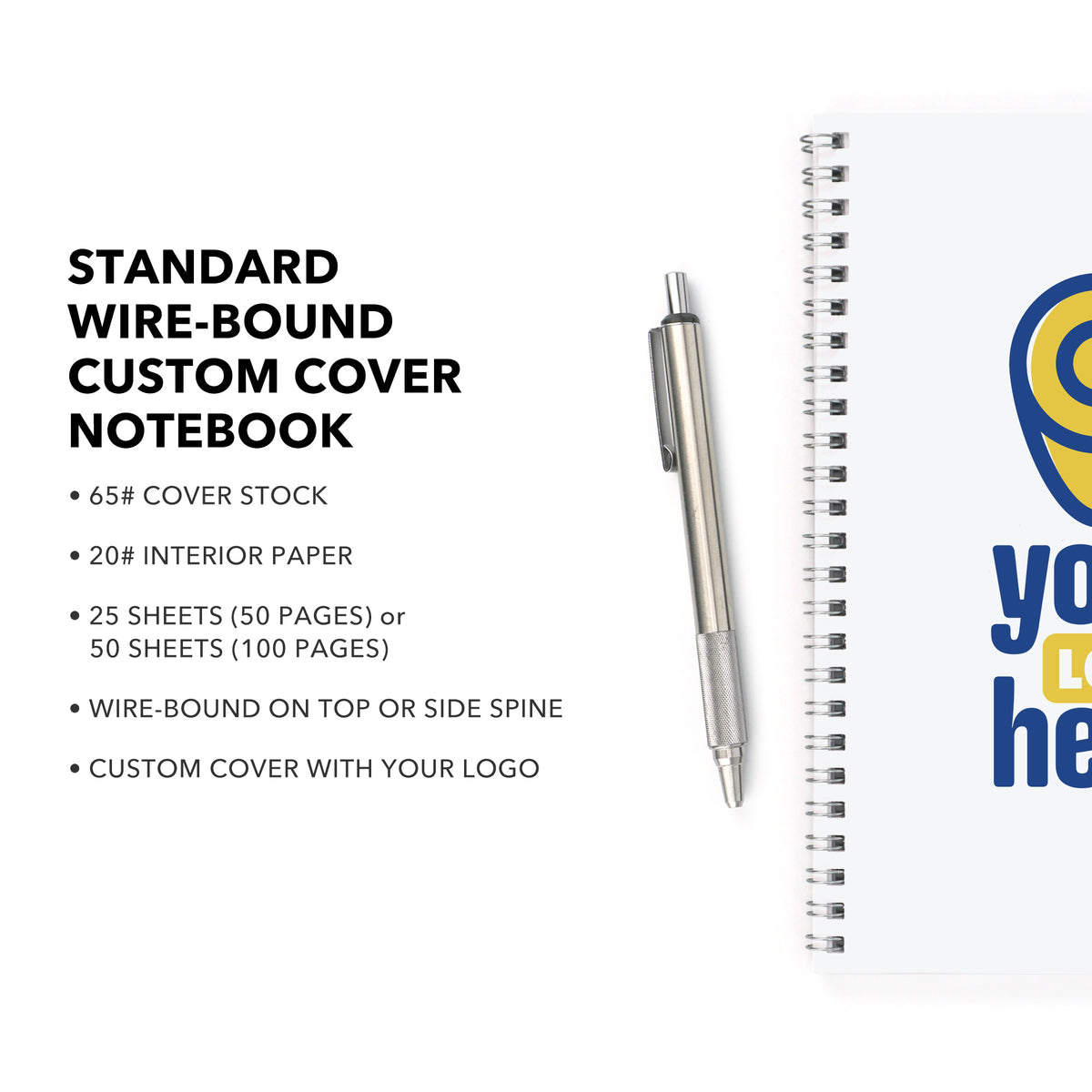 Standard Wire-Bound Color Custom Notebook, Add Your Artwork or Logo ...