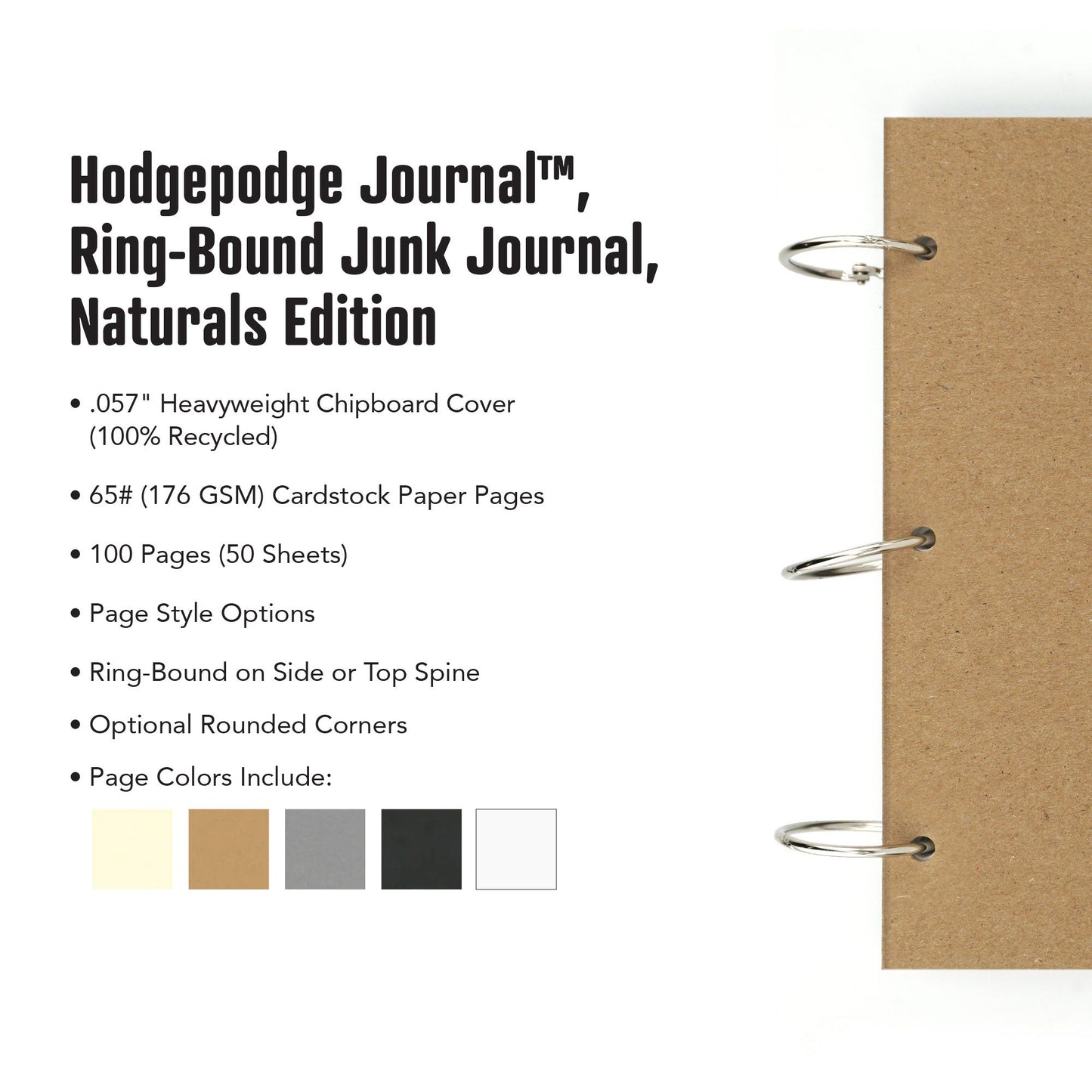 Hodgepodge Journal™, Ring - Bound Junk Journal, Naturals Edition - Beech Tree Paper