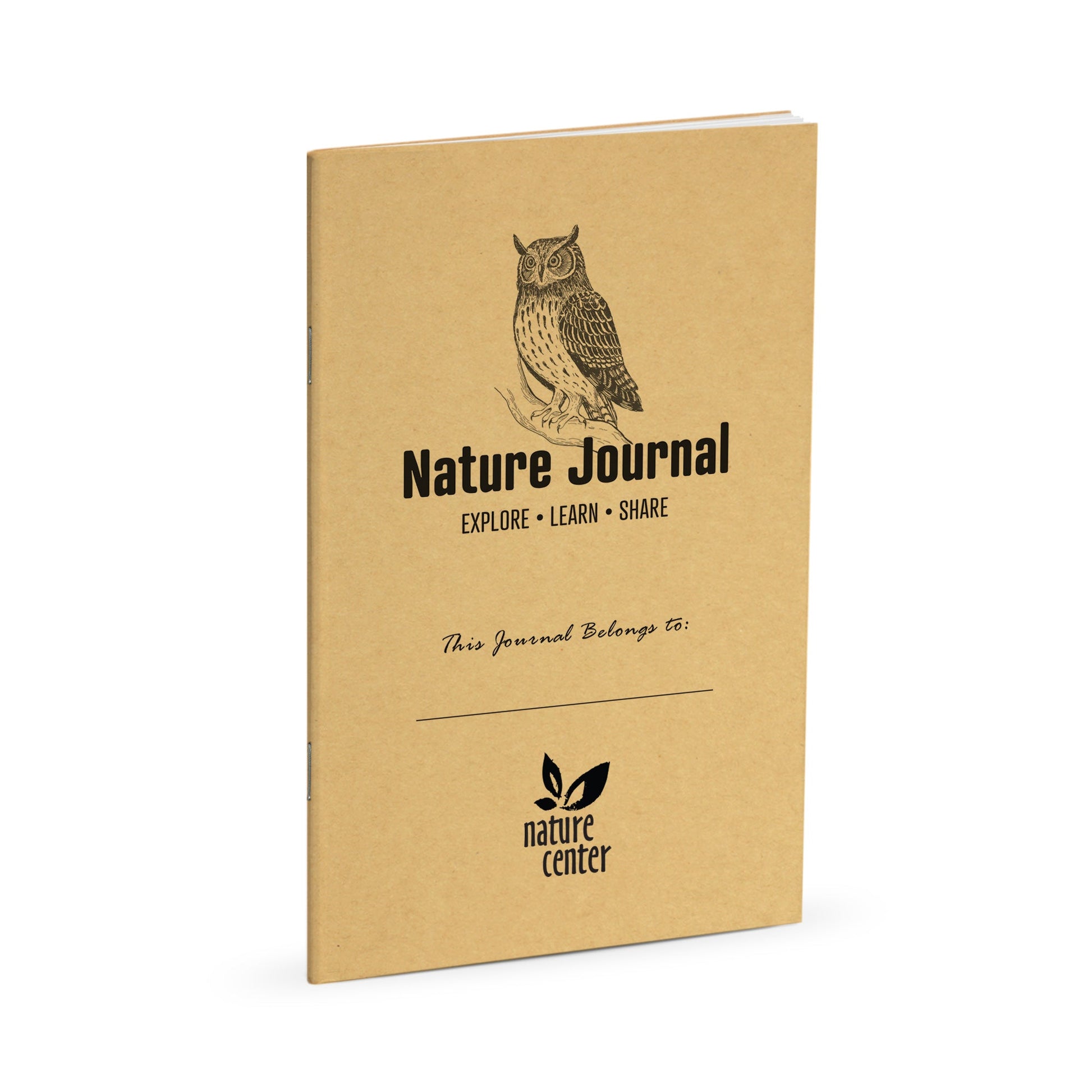 Nature Journal, Owl, Standard Stapled Notebook, Add Your Logo - Beech Tree Paper