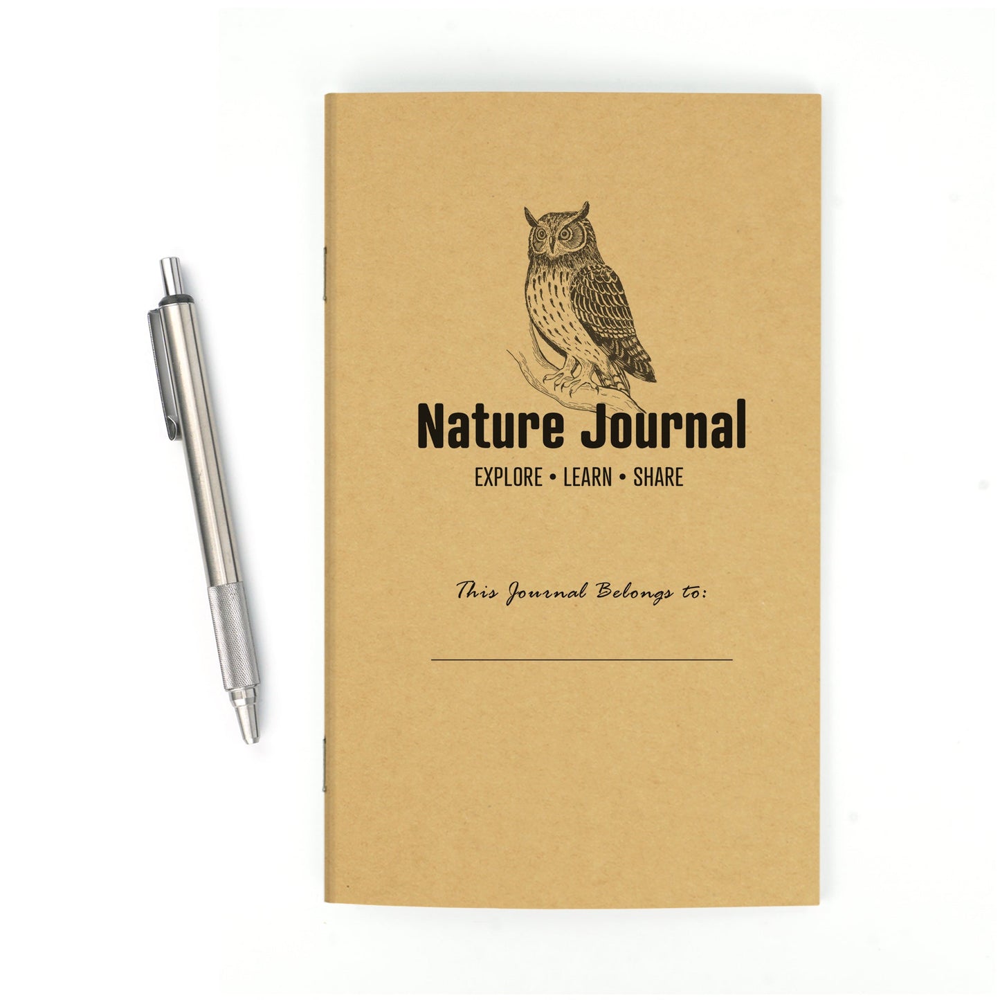 Nature Journal, Owl, Standard Stapled Notebook, Add Your Logo - Beech Tree Paper