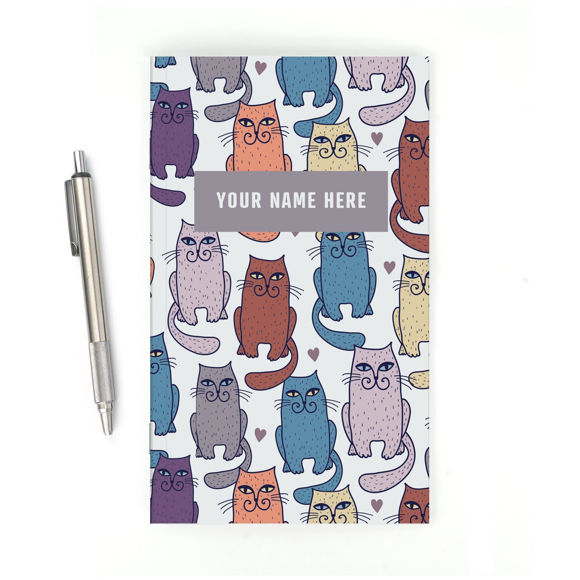 Personalized Notebook, Cats, Add Your Name - Beech Tree Paper