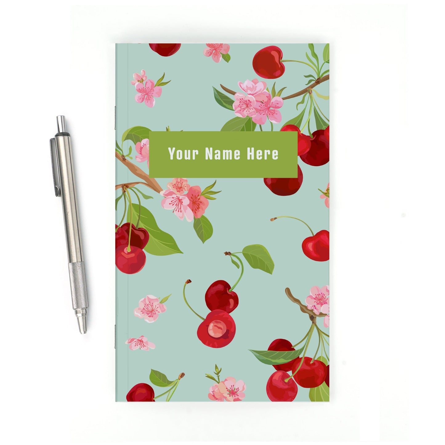 Personalized Notebook, Cherry Blossoms, Add Your Name - Beech Tree Paper