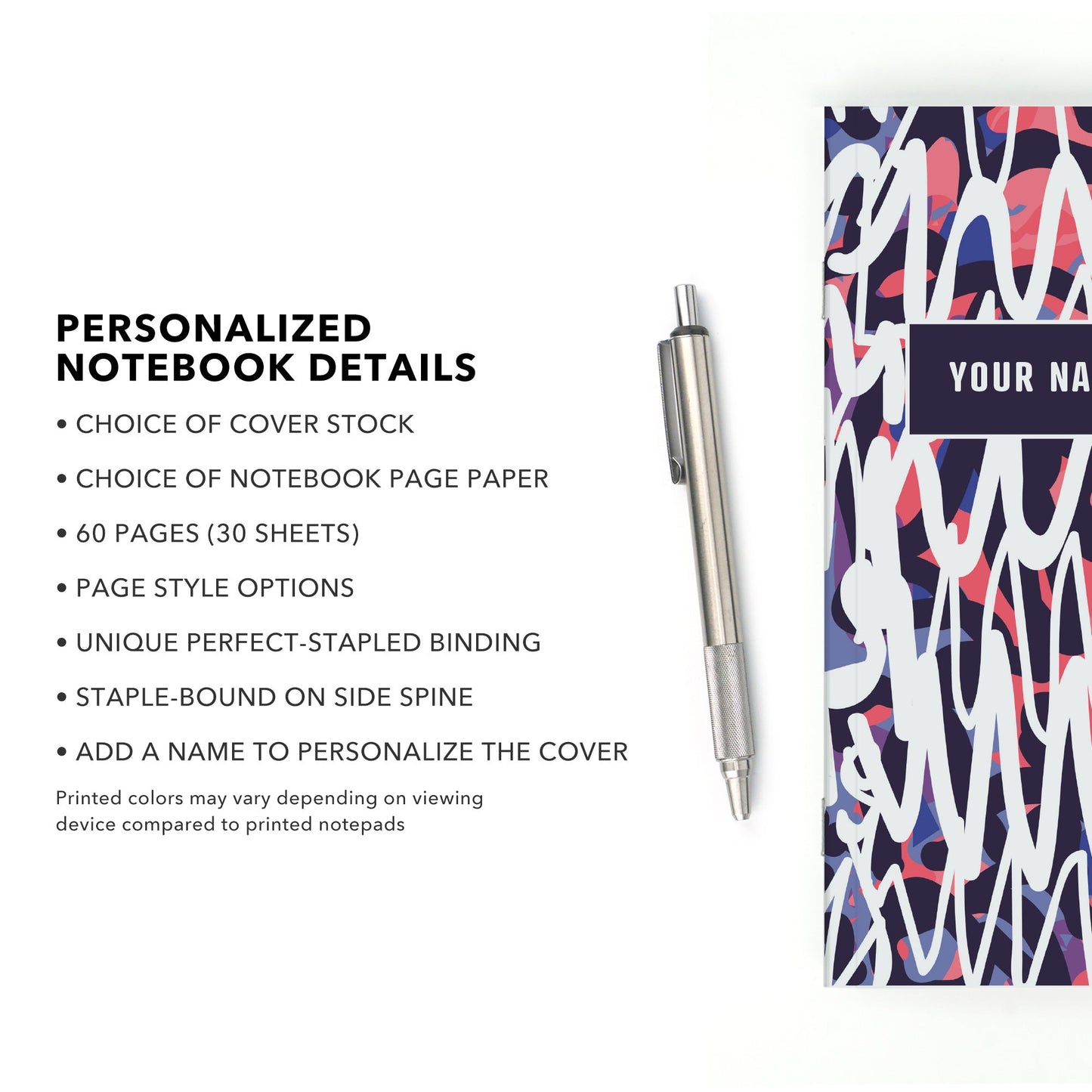 Personalized Notebook, Graffiti, Add Your Name - Beech Tree Paper