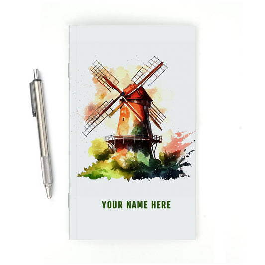 Personalized Notebook, Windmill, Add Your Name - Beech Tree Paper