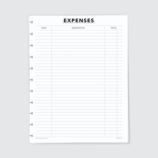 Planner Refill Paper, Expenses, Series Two - Beech Tree Paper