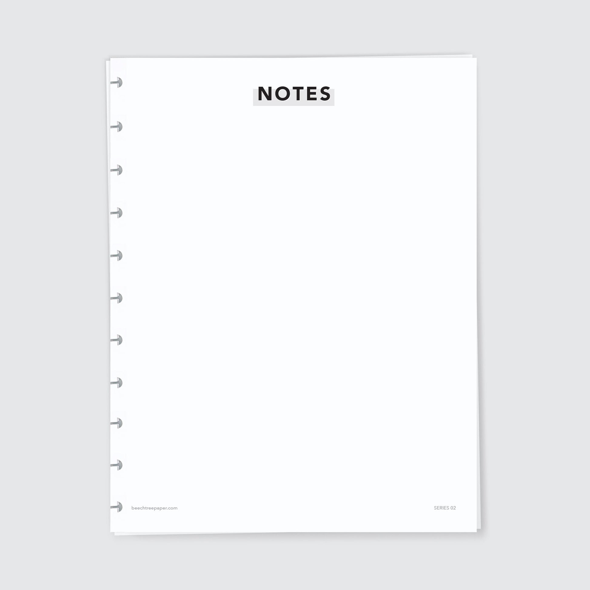 Planner Refill Paper, Notes (Blank), Series Two - Beech Tree Paper