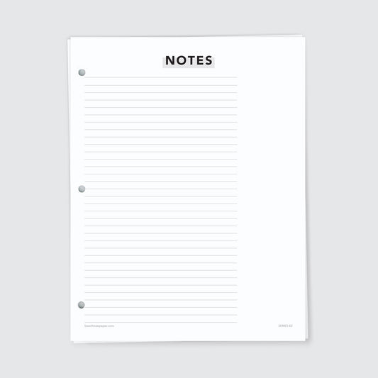 Planner Refill Paper, Notes (Hybrid), Series Two - Beech Tree Paper