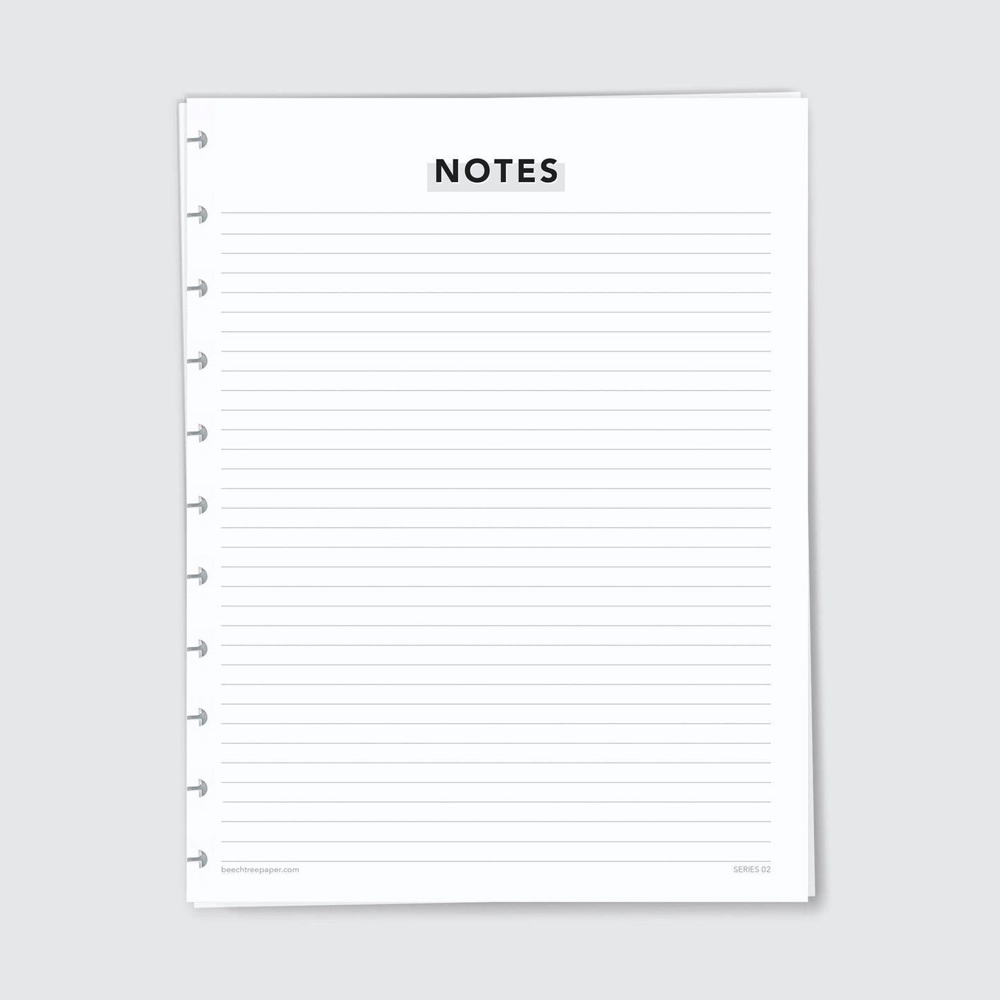 Planner Refill Paper, Notes (Lined), Series Two - Beech Tree Paper