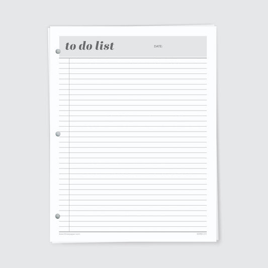 Planner Refill Paper, To Do List, Series One - Beech Tree Paper