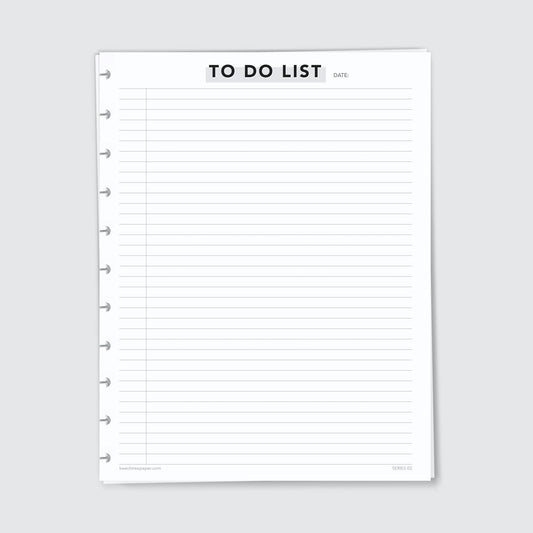 Planner Refill Paper, To Do List, Series Two - Beech Tree Paper