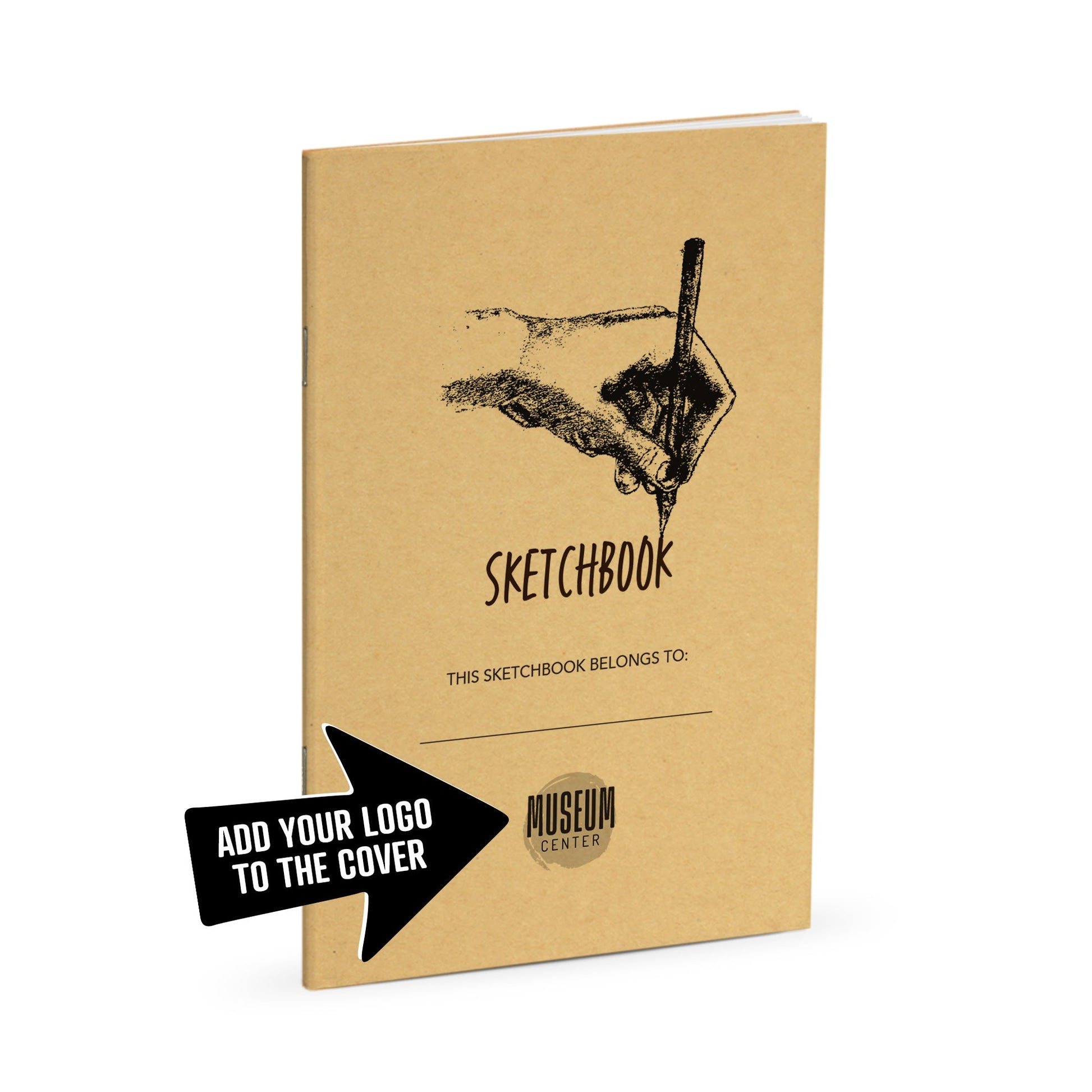 Sketchbook, Drawing Hand Sketchbook, Standard Stapled Notebook, Add Your Logo - Beech Tree Paper