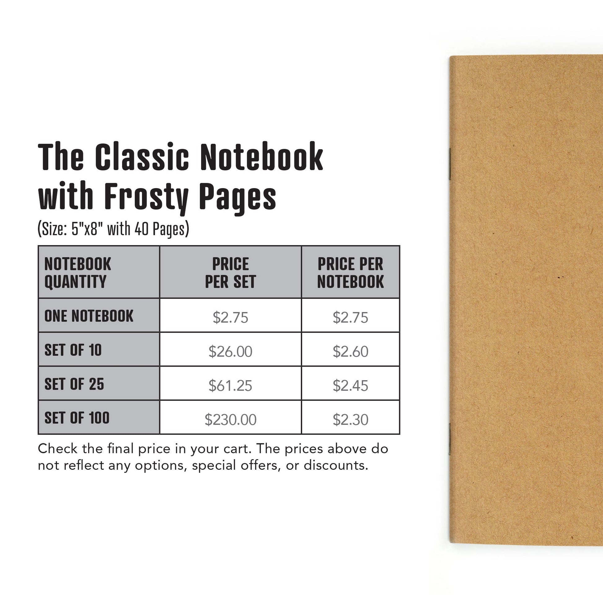 The Classic Notebook with Frosty Pages - Beech Tree Paper