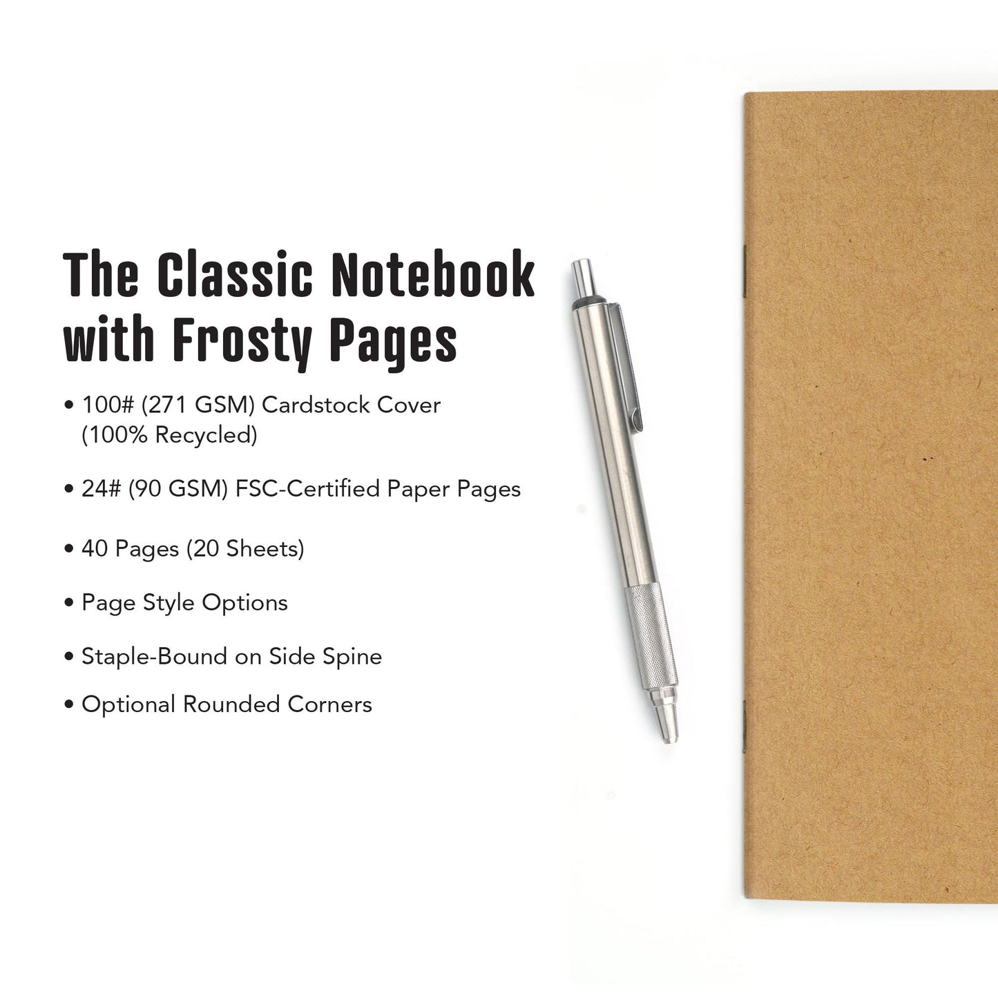 The Classic Notebook with Frosty Pages - Beech Tree Paper