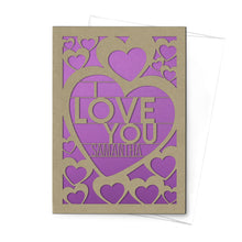 Load image into Gallery viewer, Personalized Greeting Card, I Love You, A7-PCD-015-01