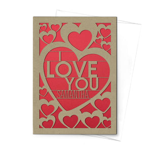Personalized Greeting Card, I Love You, A7-PCD-015-01